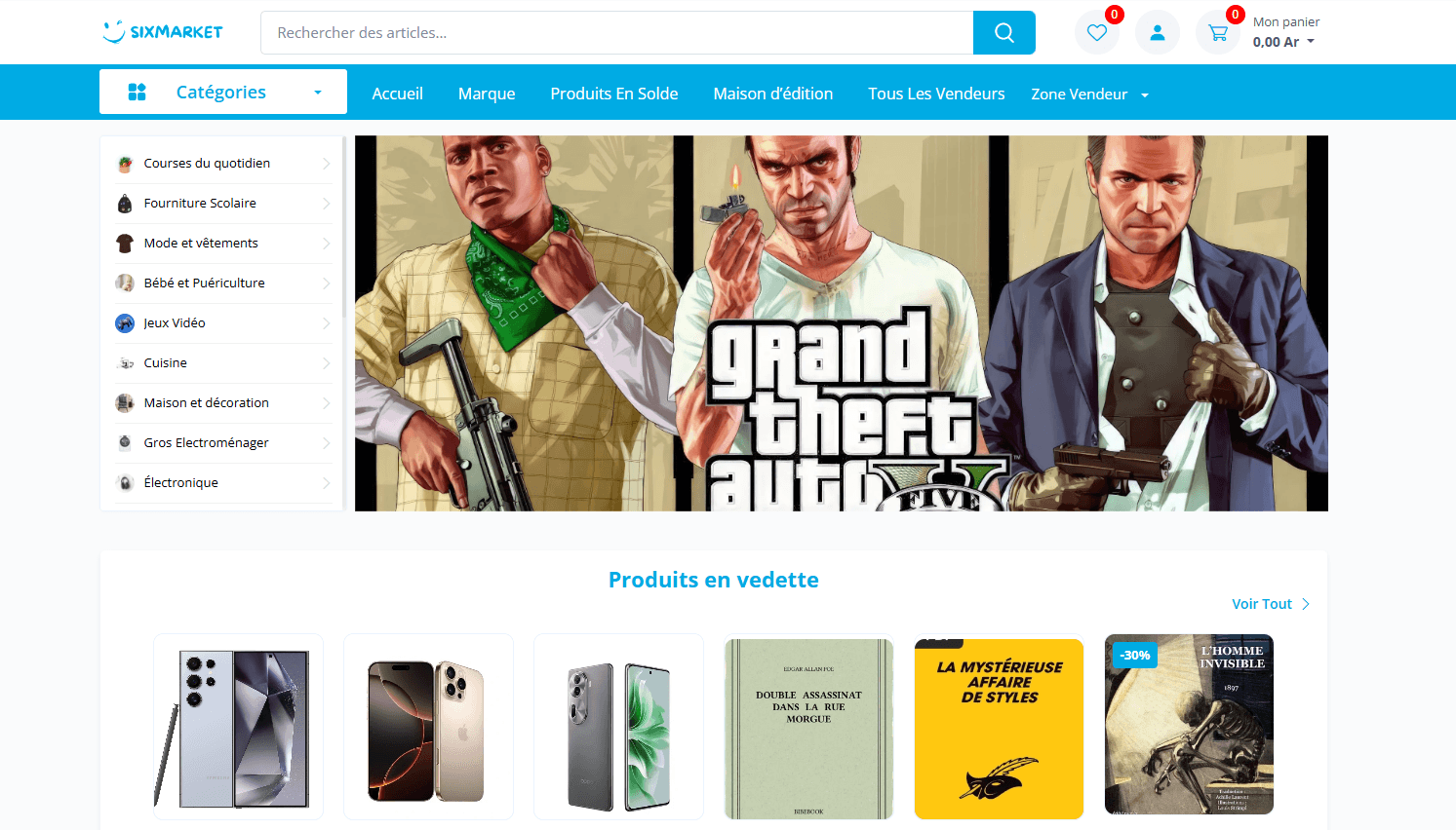 Six Market — Projet E-commerce Madagascar par Solution Infinity